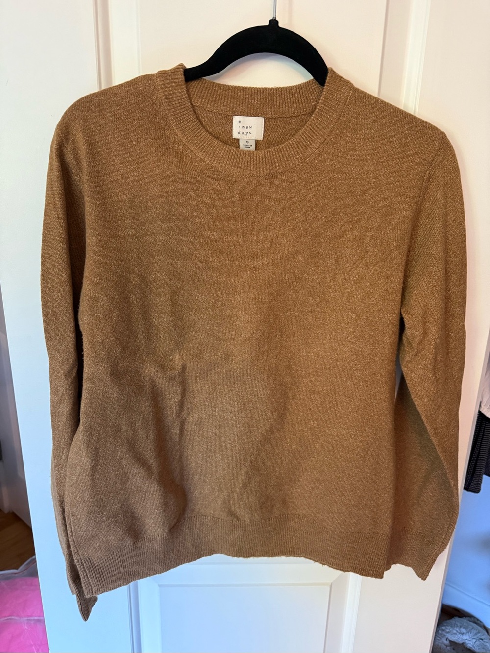 A New Day Women's Crewneck Sweater in Camel Brown - Worn Once
